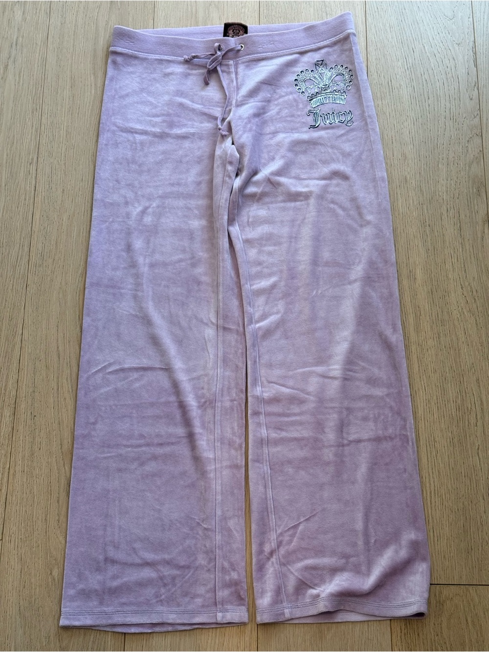BNWOT Rare Juicy Couture Original Era Lavender Velour Pants L Crest Crown Detail